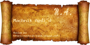 Machnik Agád névjegykártya